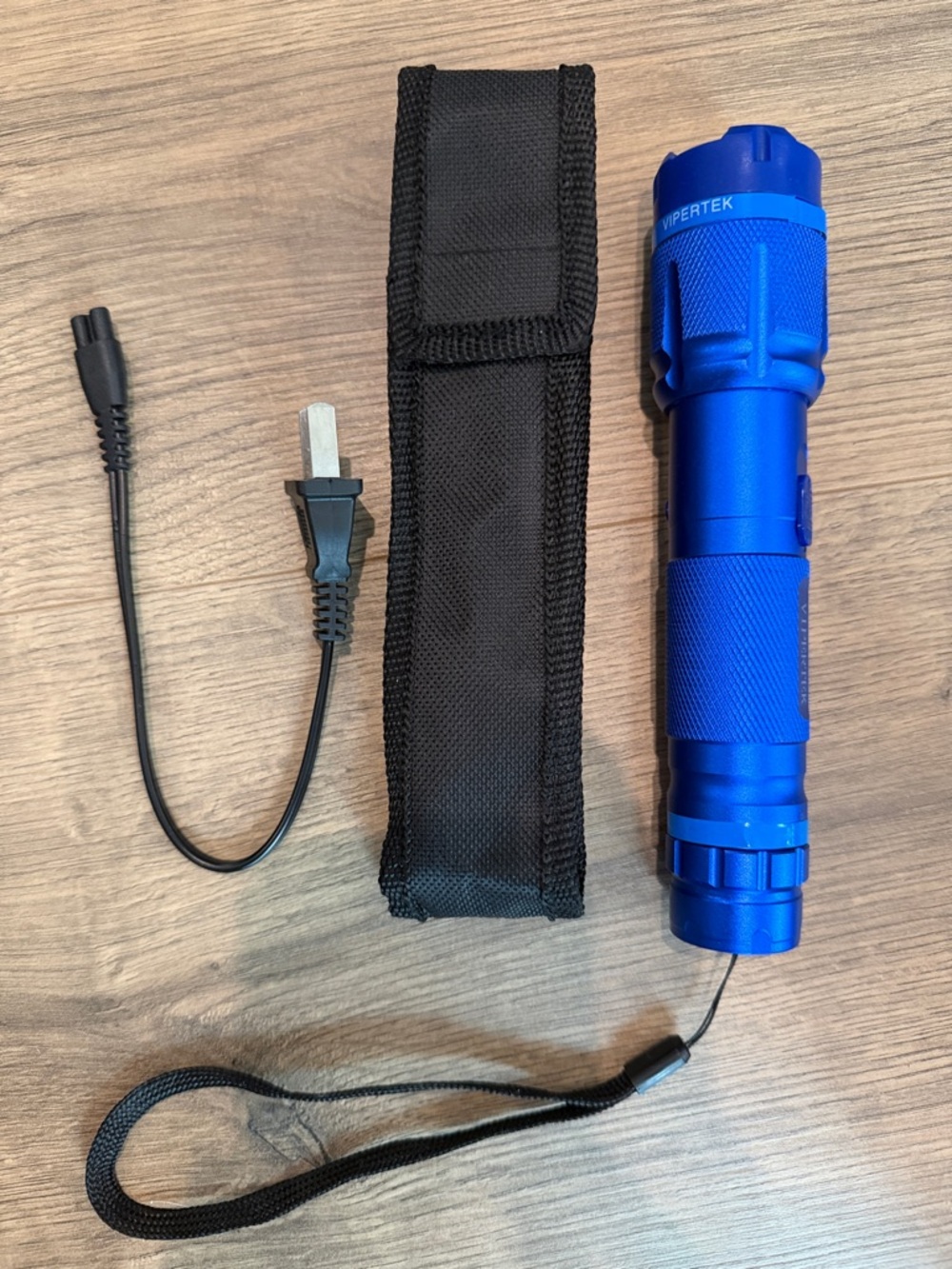 Blue Rechargeable LED Flashlight and Stun Gun Combo